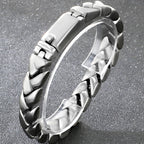 Matte Brushed Stainless Steel Bracelet for Man 11MM Wide Cuban Link Chain Bracelets Waterproof Gold/Silver Color