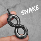 Ouroboros Eight Snake Men Necklaces with Pendant Stainless Steel Jewelry for Male Women Punk Hip Hop Accessories Gifts