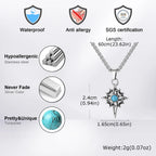 Viking Celtic Stone Pendant Necklace — Stainless Steel