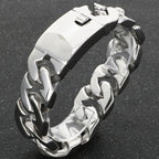 Waterproof 316l Stainless Steel Jewelry Bracelet for Man 24MM Width Curb Cuban Link Chain Men's Bracelets Fathers' Day