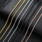 3MM Stainless Steel Twisted Rope Chain Necklaces For Men Women Hip Hop Titanium Steel Choker Fashion Party Jewelry