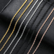 3MM Twisted Rope Chain Necklace — Steel