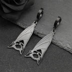 Gothic Silver Pendant Dark Style Owl Long Drop
