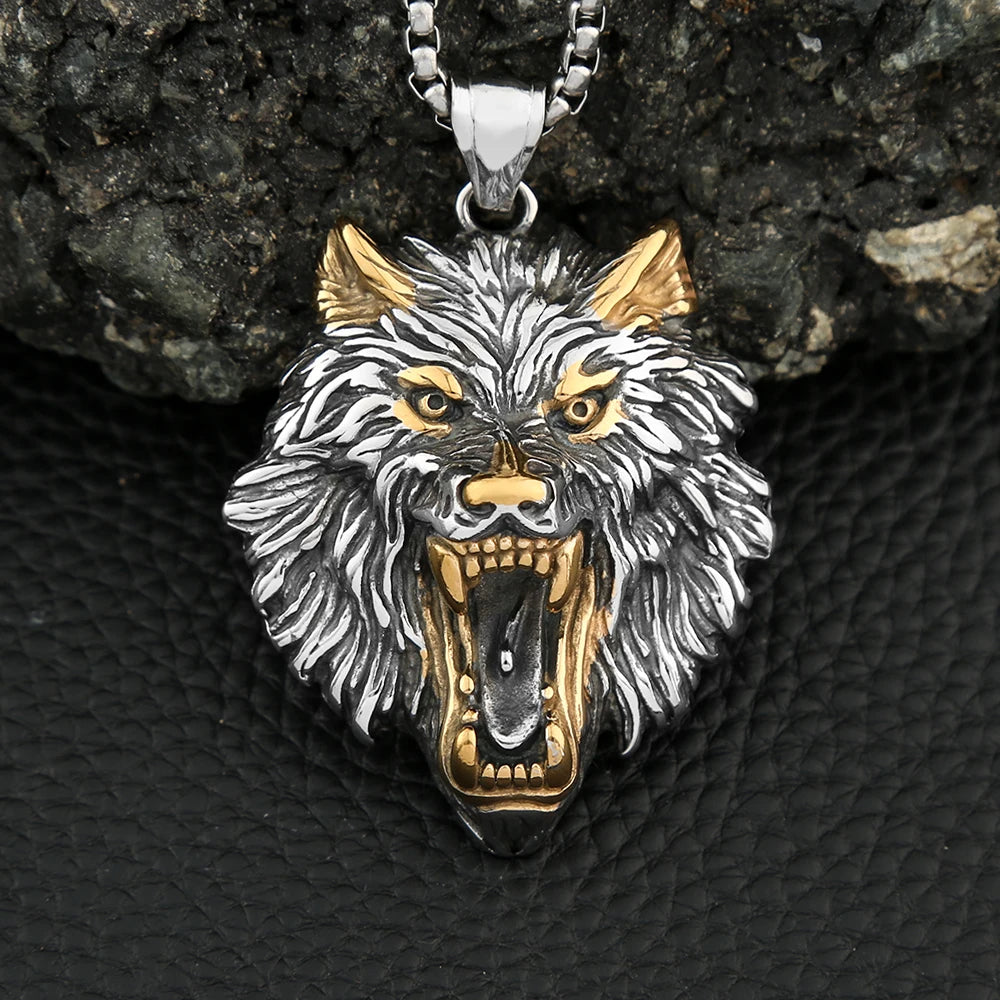 Wolf Fenrir Pendant — Stainless Steel