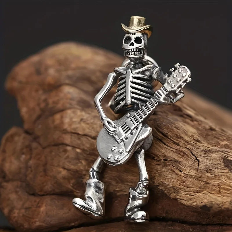 Guitar Skeleton Pendant Necklace — Statement