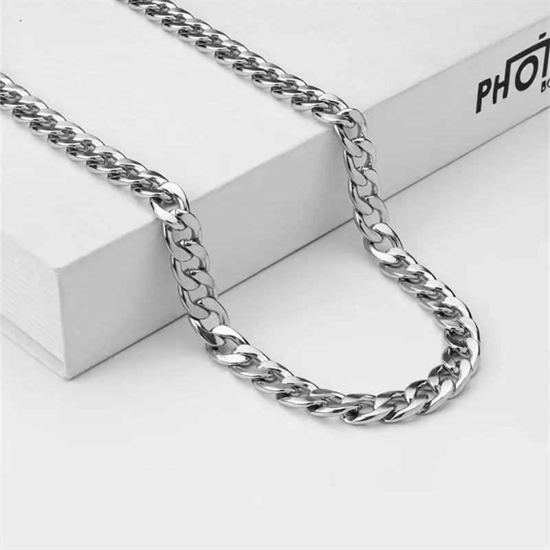 Men's 925 Sterling Silver Necklace 2/4/6/8/10/12MM 40-75cm Face Chain Necklace Lobster Clasp Men Women Engagement Jewelry Gifts
