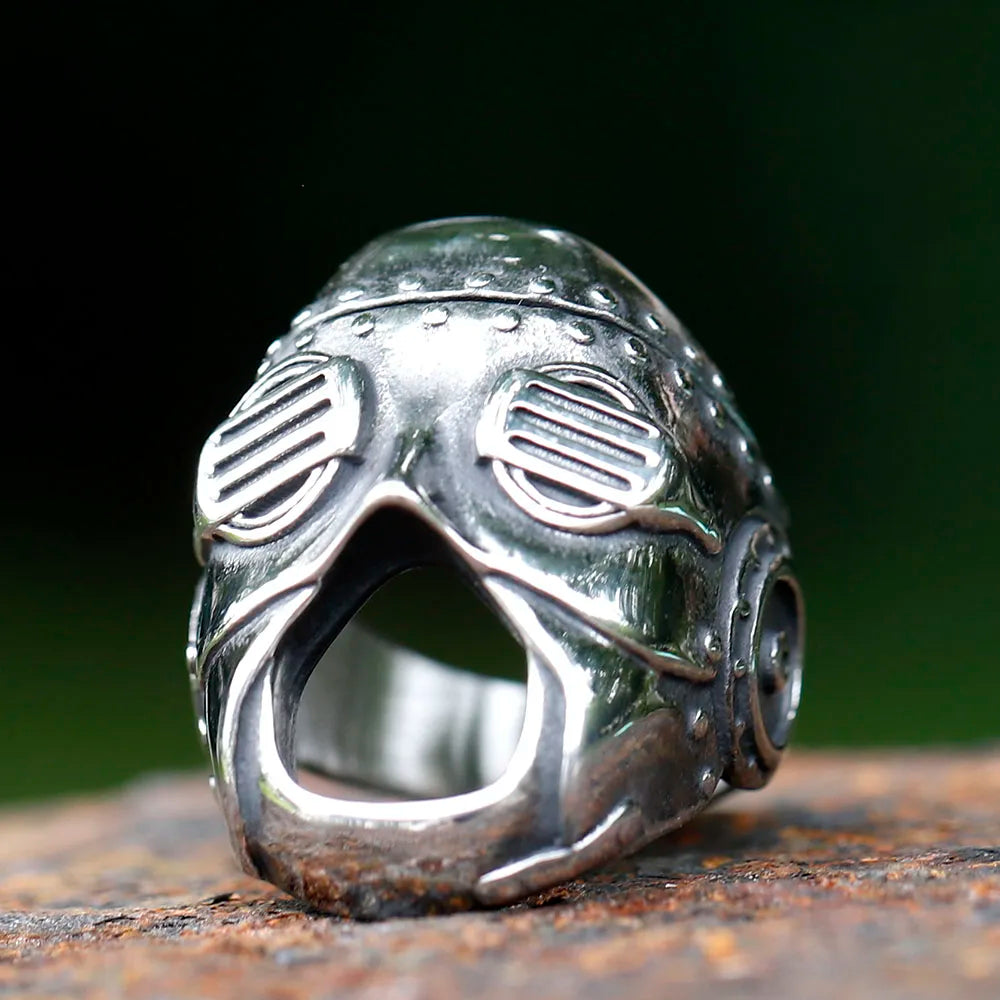 Flowers Skull Mask Ring — Stainless Steel