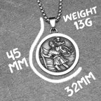 St. Christopher Pendant Necklace — Stainless Steel