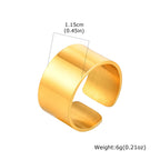 Punk Bend Ring for Men Boys,High Polished Stainless Steel Adjustable Ring,6/8/11.5mm Width Simple Ring for Husband Son