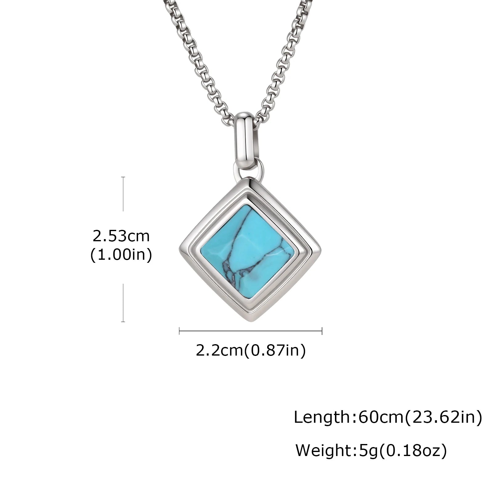 Stylish Natual Stone Necklace for Men,Stainless Steel Geometric Pendant Necklace,New Trend Jewelry Gift