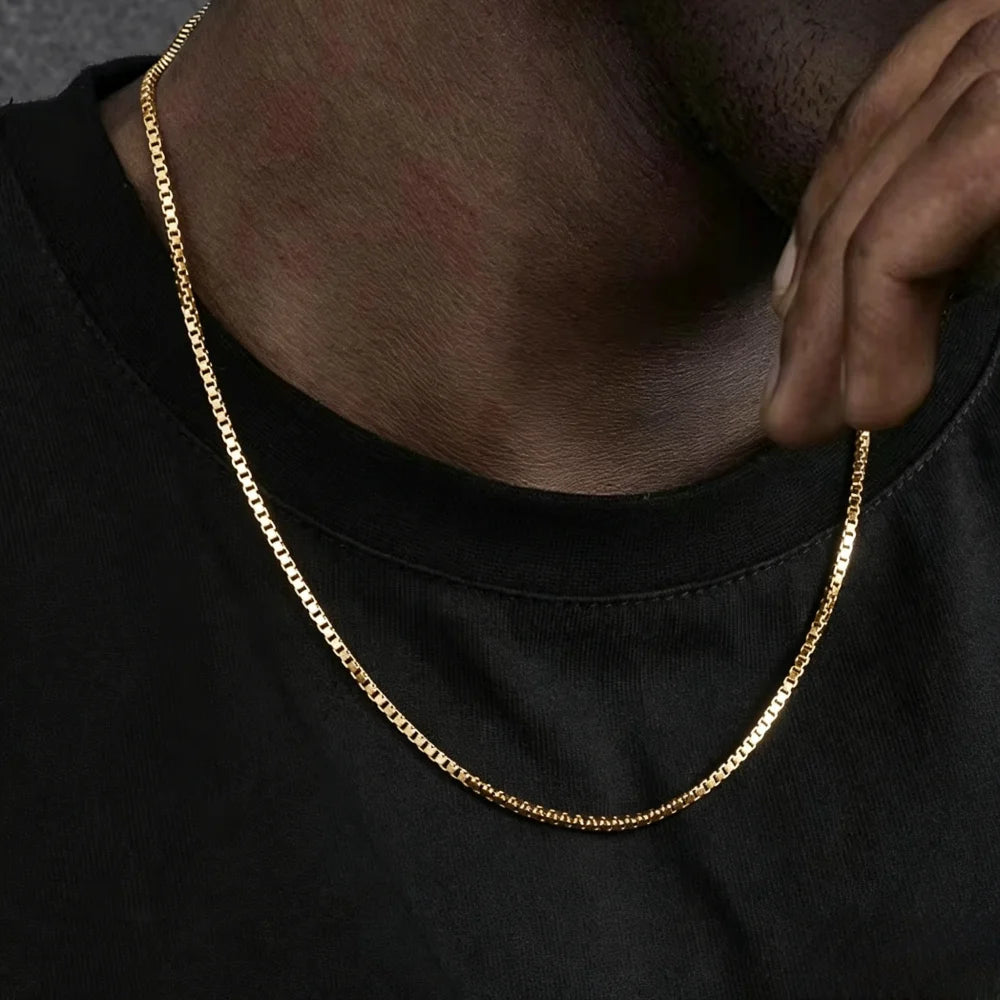 2mm Box Chain Necklace — Stainless Steel