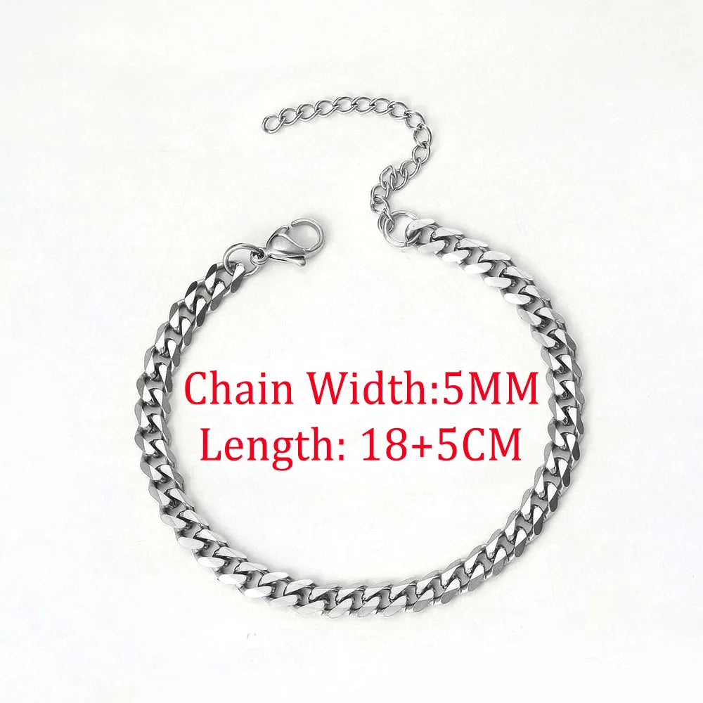 Rope Chain Bracelet 3-4mm — Stainless Steel