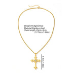 Stainless Steel Necklace Hip Hop Street Creative Fashion Cross Pendant Necklace For Women Jewelry Party Commuter Matching