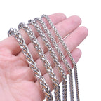 Width 3/4/5/6/7mm Stainless Steel Keel Chain Necklaces For Women Men Accessories Length 40/45/50/60/70/80/90cm Jewelry Necklace