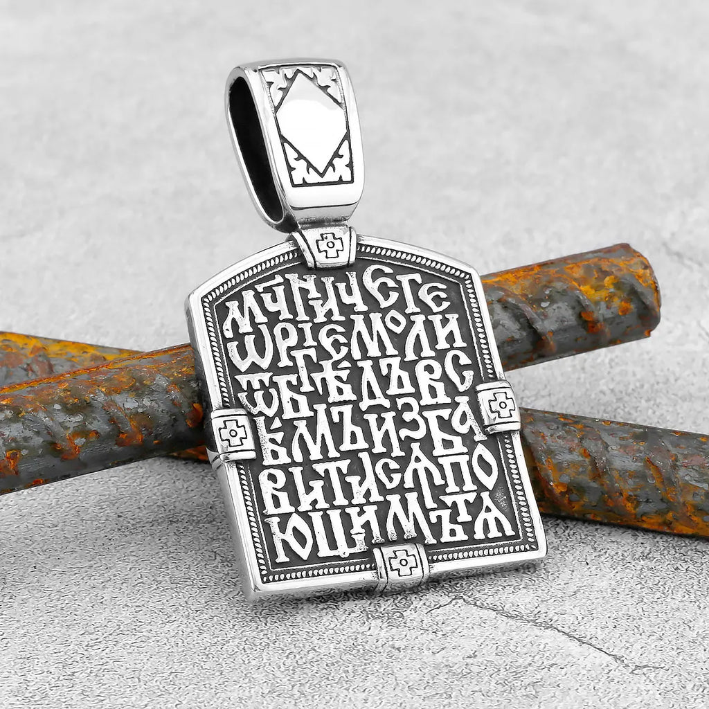 Men's Stainless Steel Vintage Viking Necklace Religious Belief Jesus Odin Valknut Fashion Pendant Warrior Shield Amulet Jewelry