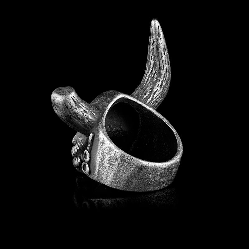 Cool Good Detail Broken Angle Skull Evil Ring Norse Punk Rock 316 L Stainless Steel Rings Biker Punk Jewelry