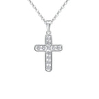 Iced Cross Platinum Pendant Necklace