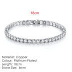 Fashion Multicolor Tennis Bracelet for Women 2.5/3/4/5mm Zirconia Charm Designer Tennis Chain Men Bracelet Wedding Jewelry KC128