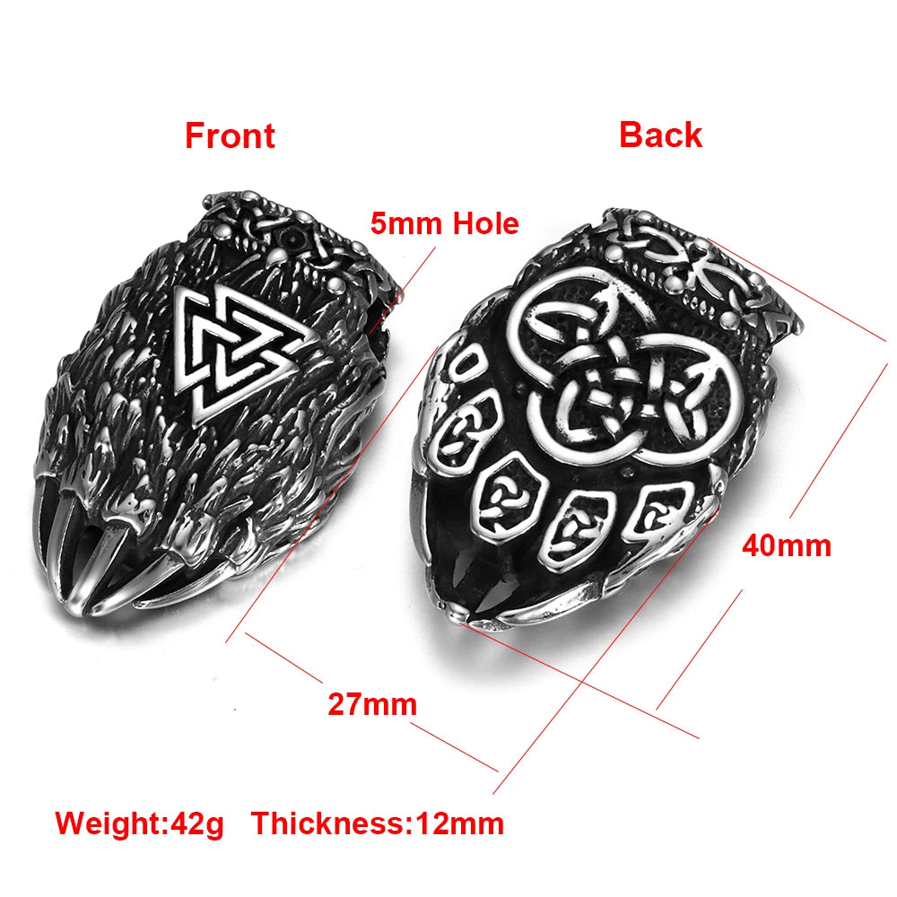 Norse Viking Rune Round Pendant Necklace — Stainless Steel