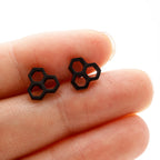 1 Pair Tiny Stainless Steel Honeycomb Earrings For Women Girl Hexagon Ear Stud Geometry Chemistry Molecular Stud Earring
