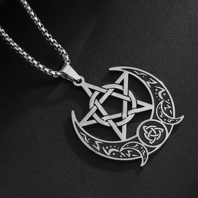 Stainless Steel Solomon Flower of Life Chakra Spirituality Necklace Archangel Sacred Geometry Metatron Pendant Jewelry Men Women