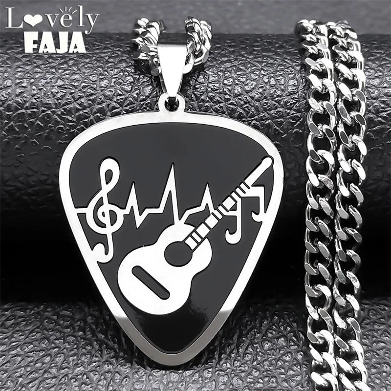 Guitar Pick Musical Pendant — Stainless