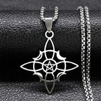 Wicca Celtic Knot Triple Moon Goddess Necklace Stainless Steel Gold Color Witch Amulet Chain Necklaces Pagan Jewelry
