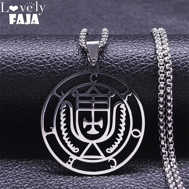 Demon Silver Pendant Seal Crocell Women/men Satan