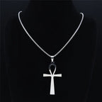 Egyptian Ankh Cross Stainless Steel Necklace Women/Men Symbol of Life Cross Necklace Jewelry Cadenas De Acero Inoxidab