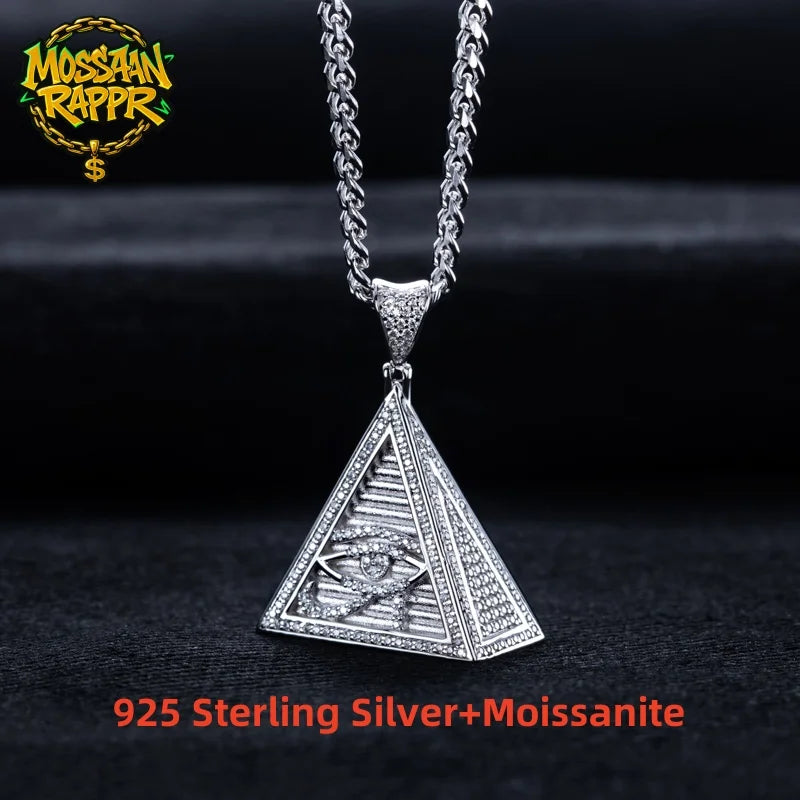 Iced Out Eye of Horus Pendant — 925 Silver