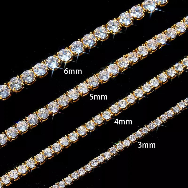 Iced Out Tennis Bracelet Stainless Steel 3/4/5/6MM