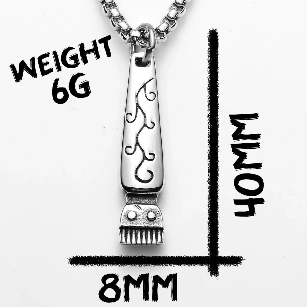 Barber Shaver Pendant Necklace Stainless Steel