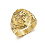 Vintage 316L Stainless Steel Animal Lion Pattern Rings For Men Women Punk Fashion Lion Head Ring Party Jewelry Gift