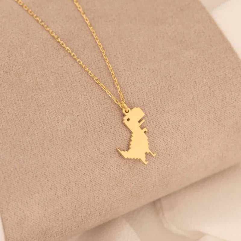 Dinosaur Stainless Steel Pendant Necklace