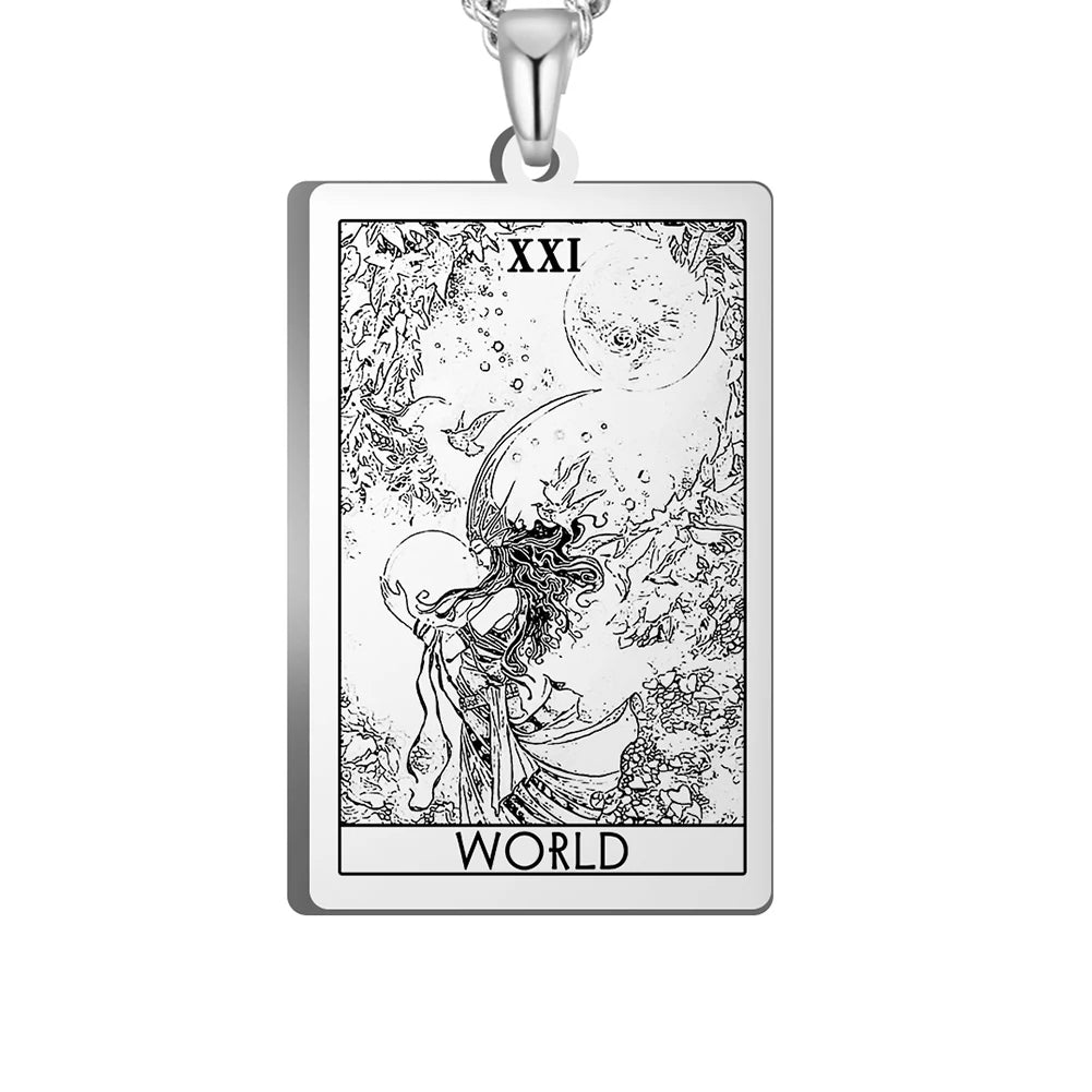 Tarot Major Arcana Amulet Necklace — Stainless Steel