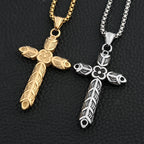 Gothic Cross Steel Pendant Vintage Rhombus Biker