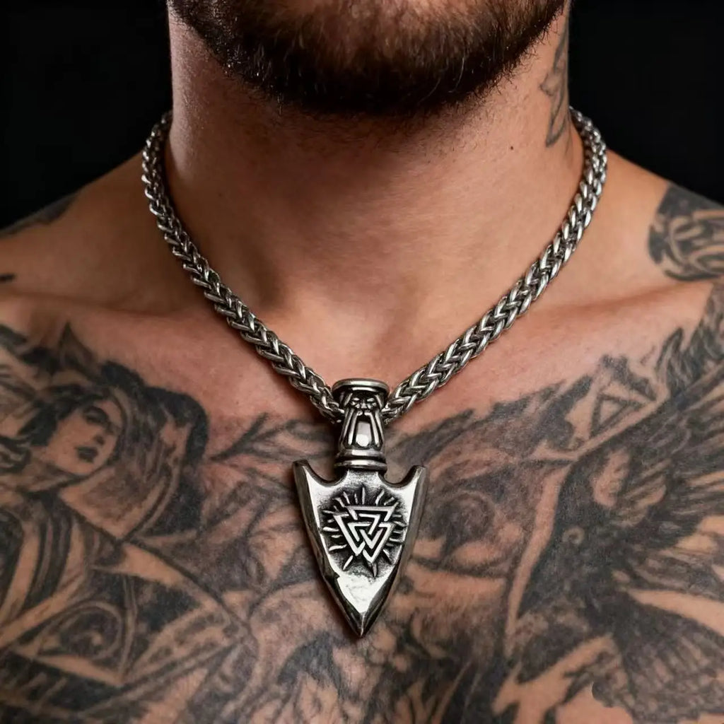 Odin Rune Viking Stainless Steel Pendant Necklace
