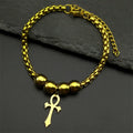 Cross Ankh Gold Bracelet Egypt Egyptian Key Life