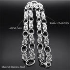 Woven Byzantine Chain Necklace — Stainless Steel