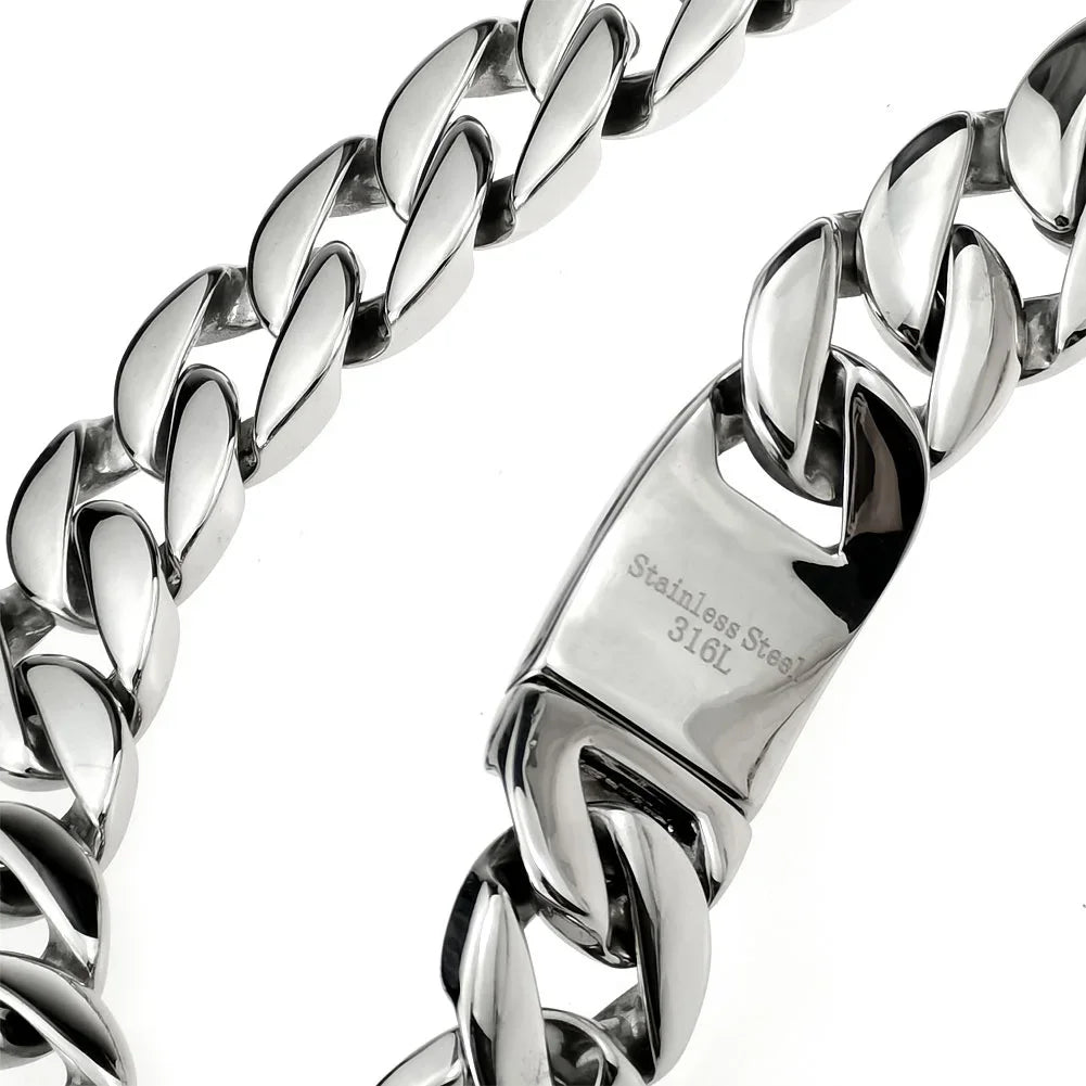 Heavy Polished Curb Chain Necklace 32mm — 316L Stainless Steel