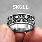 Vintage Punk Gothic All Skull Head Series Stainless Steel Womens Mens Rings Unique for Biker Jewelry Creativity Gift