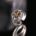Retro Polaris North Star Adjustable Open Ring For Men Punk Gothic Edgy Brass Jewelry Unisex Accessories Good Fortune
