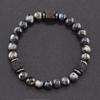 Retro Black Block Volcanic Bracelets Men Women Frosted Onyx Lava Beads Jewelry Yoga Meditation Birthday Gift Wholesales