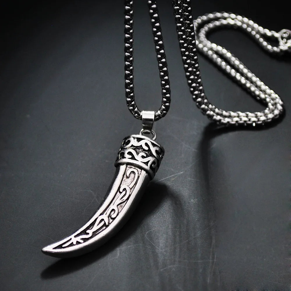 Wolf Steel Pendant Ethnic Style Retro Tooth Trend