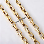 Statement Rectangle Chain Necklace — Stainless Steel
