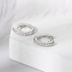 Iced Out Hoop Earrings Stainless Steel CZ