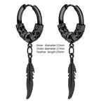 Gothic Spiked Hoop Earrings Small Textured Huggie — Two-Tone
