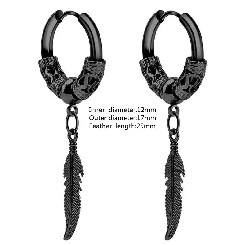 Gothic Spiked Hoop Earrings Small Textured Huggie — Two-Tone