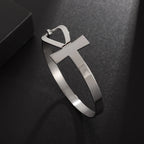 Fashion Design Stainless Steel Curved Tableware Fork Open Bracelet Men and Women Personality Charm Hip Hop Casual
