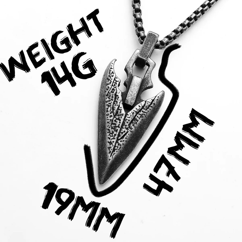 Viking Arrow Pendant Necklace — Stainless Steel